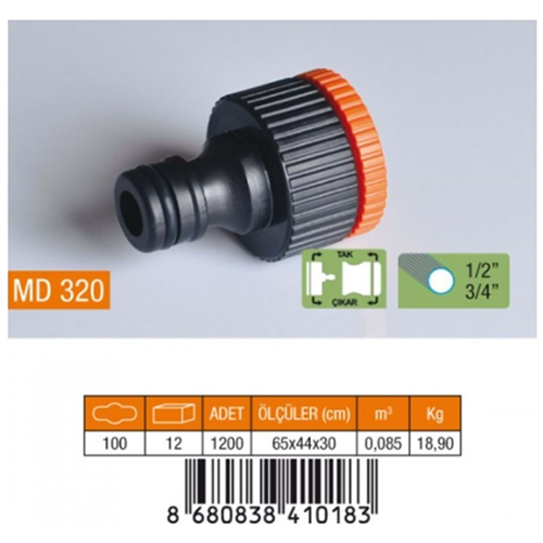 MEDALYAN 1/2 - 3/4 OTOMATİK MUSLUK ADAPTÖRÜ / 100 - 1200